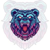 Bear Animal Head Illustration