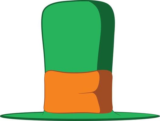 Saint Patricks Day leprechaun character. Leprechaun green tall hat isolated on white background.