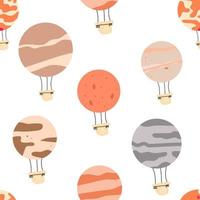 Hot air balloon seamless pattern vector