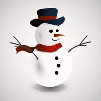 Snowman in winter isolated on white background vector