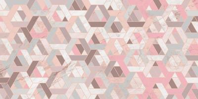 Geometric pattern pink background with marble texture vector