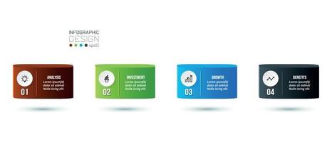 Business infographic  template with step or option design. vector