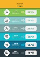 Business concept infographic template with workflow. vector