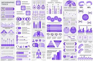 paquete de plantilla de diseño de vector de visualización de datos de elementos infográficos. mega set. se puede utilizar para pasos, procesos comerciales, flujo de trabajo, diagrama, concepto de diagrama de flujo, línea de tiempo, iconos, gráficos de información.