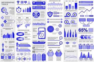 paquete de plantilla de diseño de vector de visualización de datos de elementos infográficos. mega set. se puede utilizar para pasos, procesos comerciales, flujo de trabajo, diagrama, concepto de diagrama de flujo, línea de tiempo, iconos, gráficos de información.