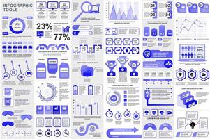 Bundle infographic elements data visualization vector design template. Mega set. Can be used for steps, business processes, workflow, diagram, flowchart concept, timeline, icons, info graphics.