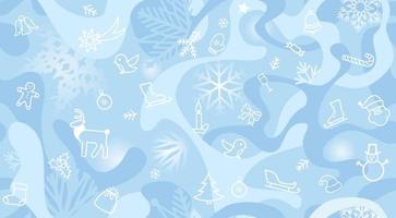 patrón transparente de vacaciones de icono de Navidad. telón de fondo ornamental de nieve de invierno. Fondo decorativo de copos de nieve de vacaciones de Navidad.