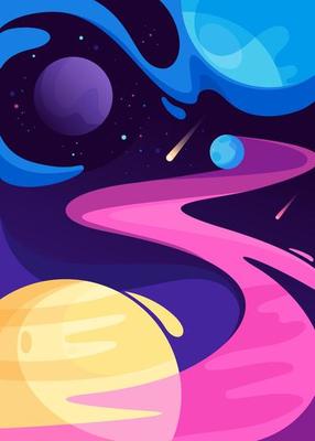 Poster with planets in space.
