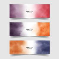 Set of colorful watercolor background for banner or card. vector