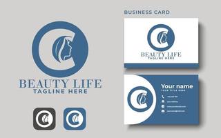 C beauty letter logo design vector