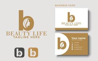 B beauty letter logo design vector