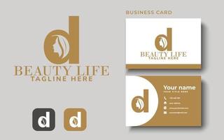 D beauty letter logo design vector