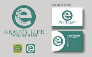 E beauty letter logo design vector