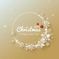 Christmas and Winter banner design of snowflake with light vector