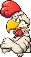 Angry cartoon chicken vector