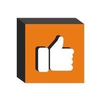 Like button isometric on background vector