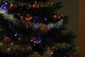 christmas balls decorating the christmas tree photo