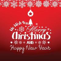 Merry Christmas Red Background with Snowflakes vector