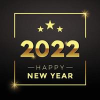 año nuevo dorado 2022 con fondo negro vector