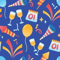 Seamless New Year Pattern Background vector