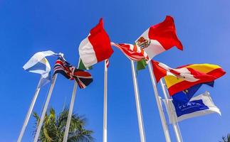 Flags of many countries like spain united states canada Mexico. photo