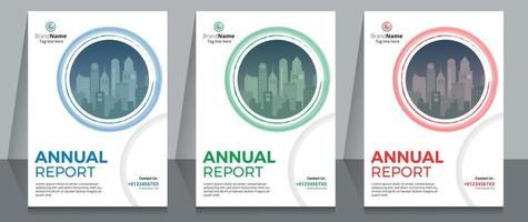 Diseño de diseño de plantilla de portada de folleto corporativo de informe anual. vector