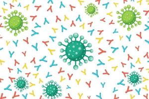 anticuerpos de vector de ilustración que atacan virus para proteger el cuerpo. atacando virus. los anticuerpos protegen al cuerpo de las enfermedades