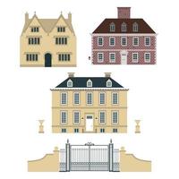 conjunto de viejas casas inglesas vector