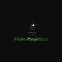 Sparkling Christmas Tree. Green Metallic glitter icon on a dark background. Merry Christmas and Happy New Year 2022. Vector illustration. Winter Wonderland.