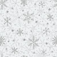 Seamless pattern with snowflakes. Endless vector snowfall. Winter 2022. Winter vector illustration.