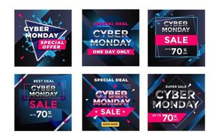 concepto de redes sociales de venta cyber monday vector