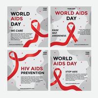 Campaign of World AIDS Day Social Media Posts vector