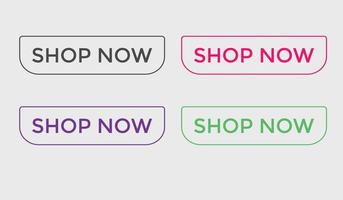 shop now text web buttons icon label ecommerce web button shop or buy vector