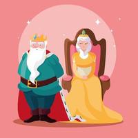 king and queen fairytale magical avatar character vector