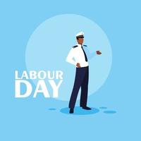 labour day celebration with sailor man vector