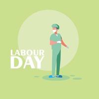 labour day celebration with surgeon professional vector