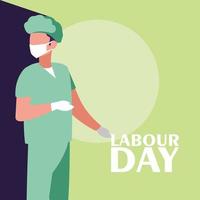 labour day celebration with surgeon professional vector