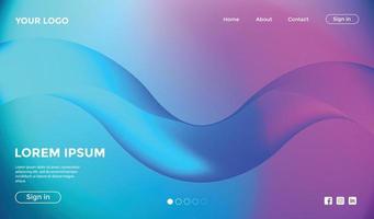 Website Landing Page with Dynamic Colorful Background vector