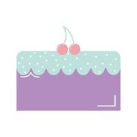 cake of a purple color on white background vector