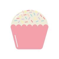 cupcake of a pink color on white background vector