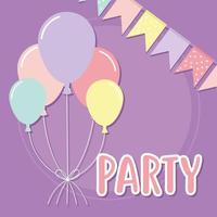 party letterig with ballons and garland vector