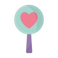 magnifying glass with one symbol of a pink heart on it vector