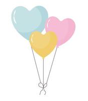 balloons in heart shape vector