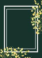 frame with yellow flowers buds painting vector design