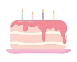 diseño de pastel de cumpleaños vector