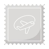 gray airplane stamp vector