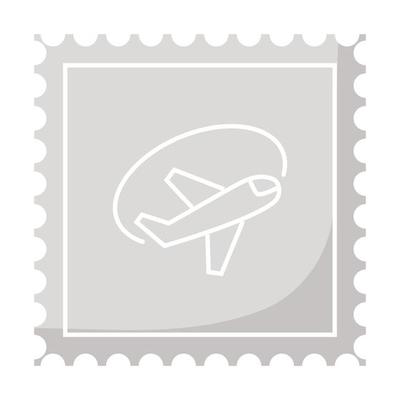 gray airplane stamp