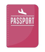 icono de pasaporte rojo vector