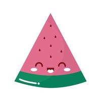 sandía kawaii fruta con una sonrisa vector