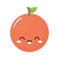 fruta kawaii mandarina con una sonrisa vector